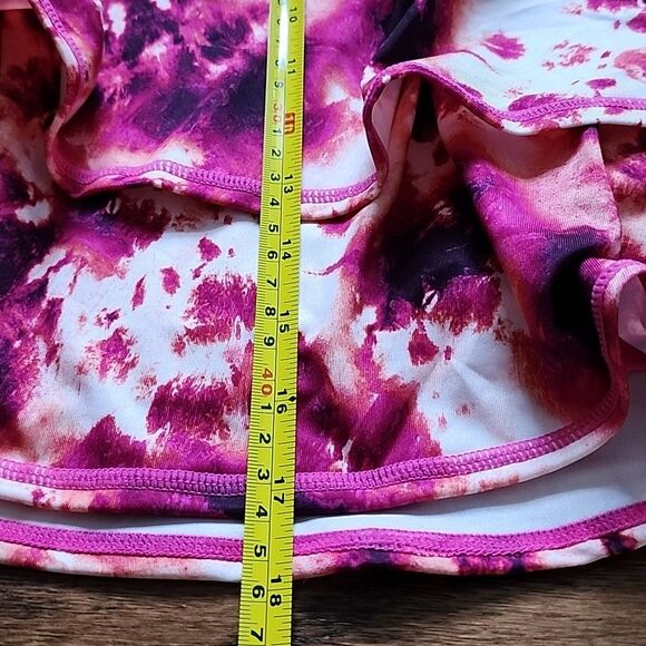 Ideology Women’s Tie Dye Flounce Active Skort Pink Shock Size 2X Activewear NWT - Picture 8 of 9